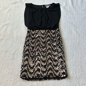 Women’s Black and Gold Sequence Dress